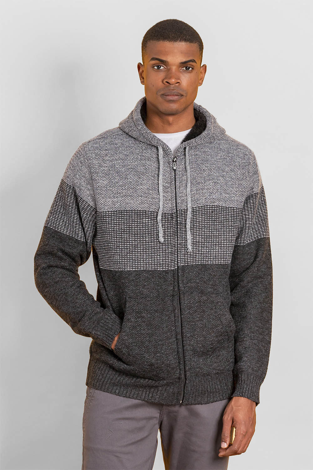 Chaleco Sherpa Full Zipper Cozy Gris Gangster