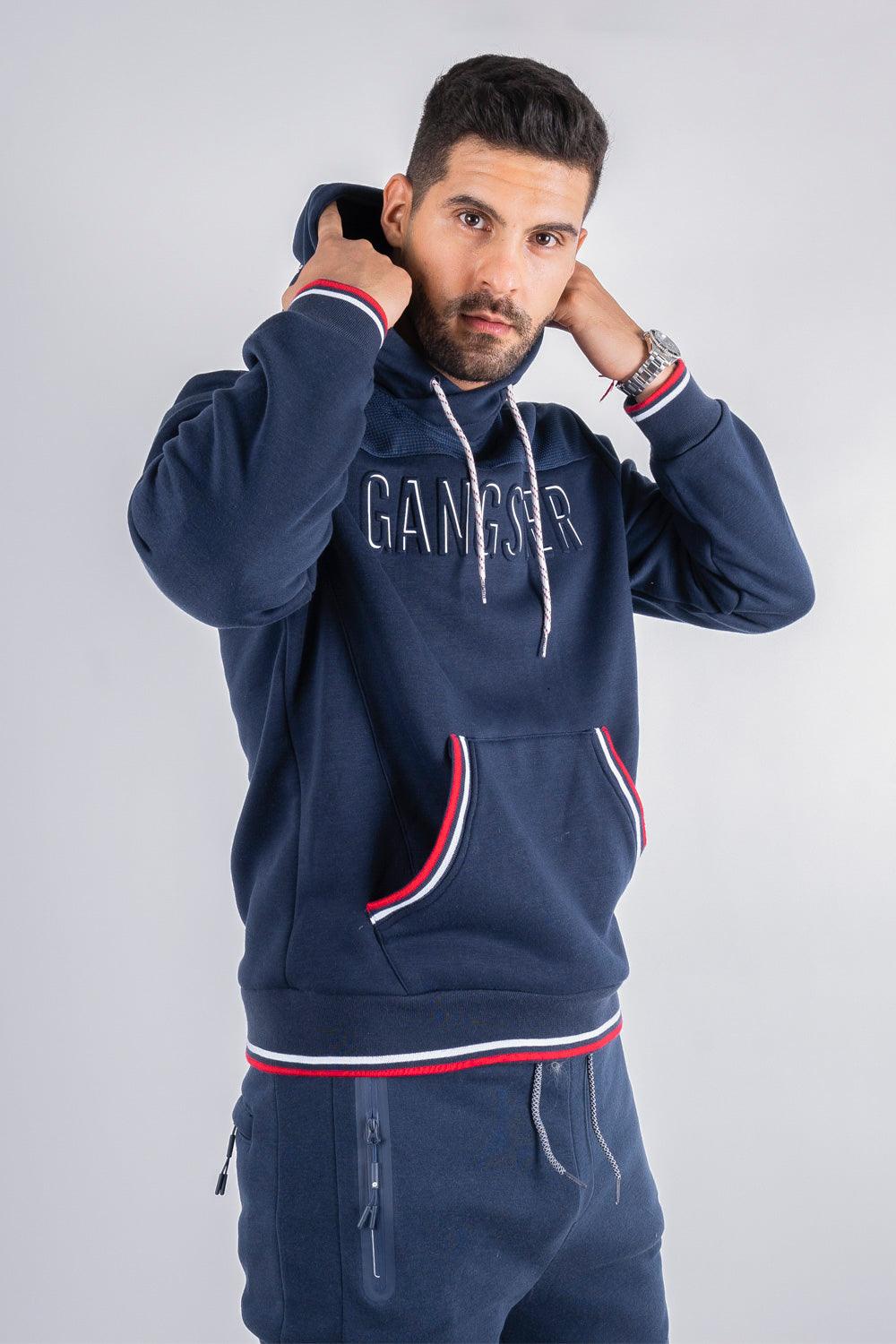 Polerón Hoddie Fleece Elaborate Azul Gangster - Gangster